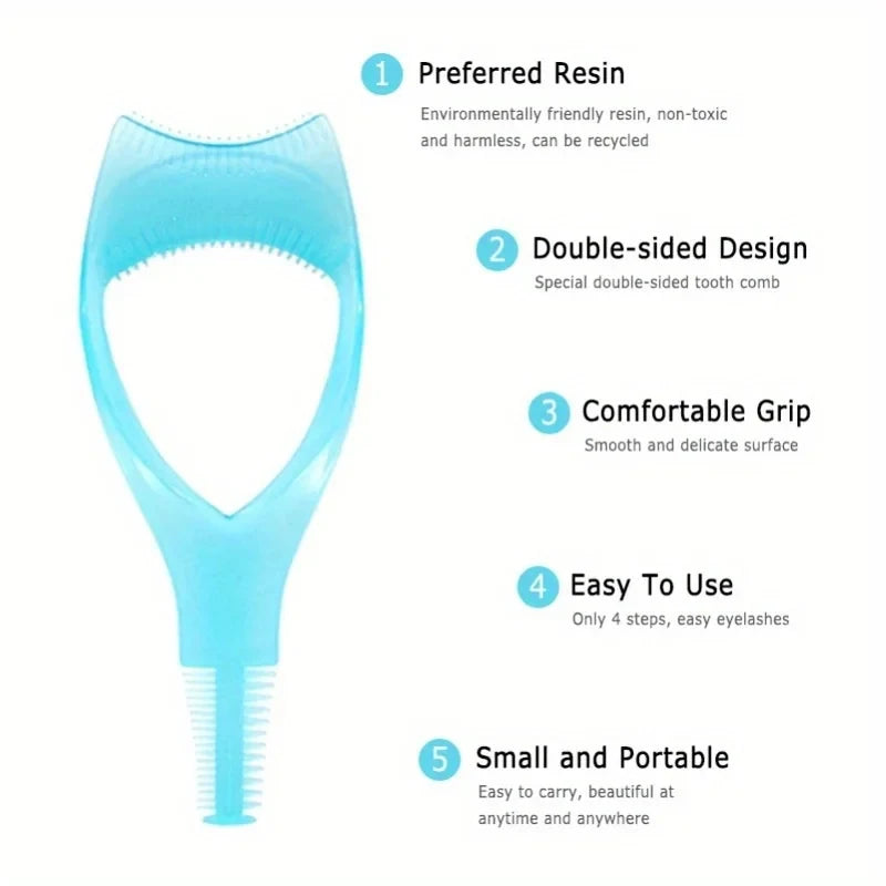 3 in 1 Mascara Applicator Template with Eyelash Curler Guard and Case, Eyeliner Holder, Eyelash Aid, Eyebrow Drawing Tool
