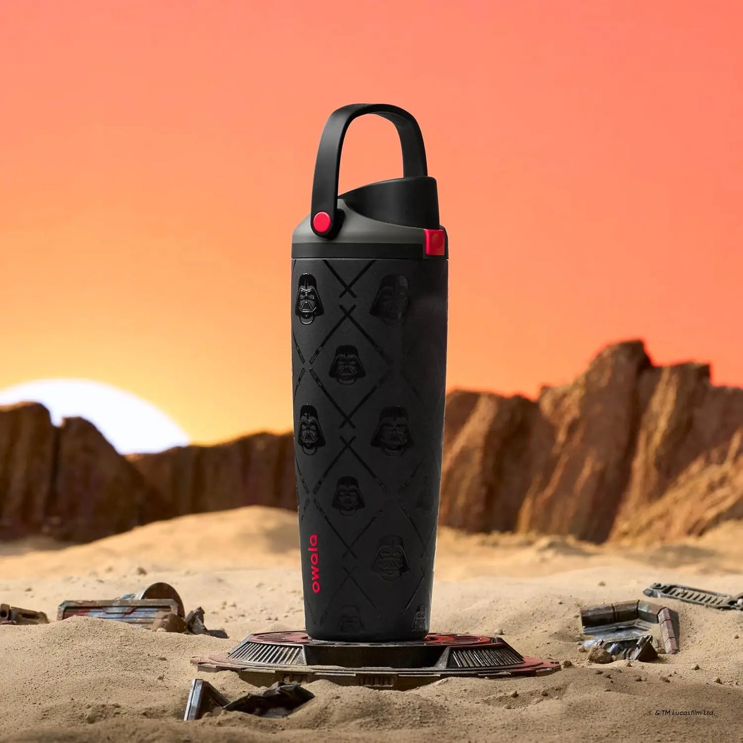 Owala Star Wars FreeSip Sway  Leak Proof Stainless Steel Water Bottle with Two-Way Spout, Built-In Straw and Bucket Handle, 30oz