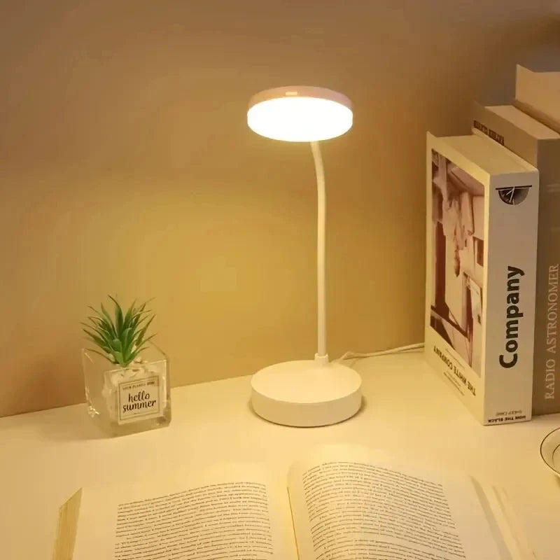 3-Level Dimmable Wireless LED Desk Lamp, Plug-in Powered Touch Control Table Lamp. Portable Night Light for Bedroom, Study Room,