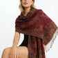 A ladies' paisley cashew jacquard Bohemian style long tassel windproof shawl scarf suitable for daily travel, photography, and w