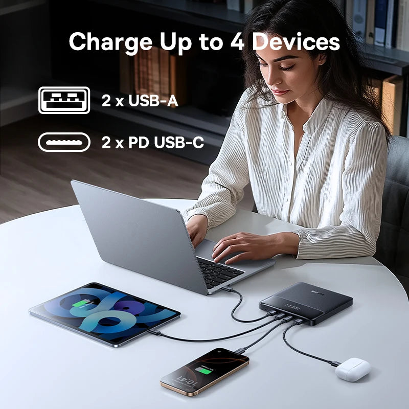 Baseus 100W Power Bank 20000mAh Type C PD Fast Charging Powerbank Portable External Battery Charger for Notebook with 100W Cable