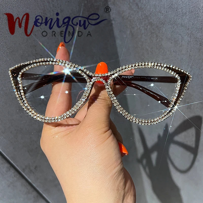 Sexy Cat Eye Anti Blue Light Glasses Women Luxury Designer Eyeglasses Frame Optical Computer Customize Reading pectacle