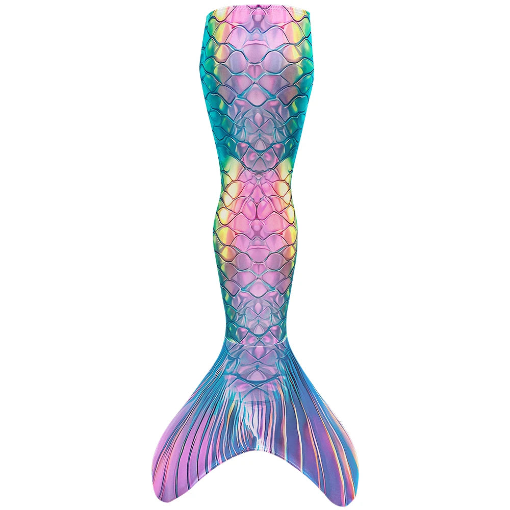 Girls One-Piece Mermaid Tail Swimsuit, Cute Beach Bathing Suit, Children Performance Cosplay Costume, Kids Dress Up Clothes