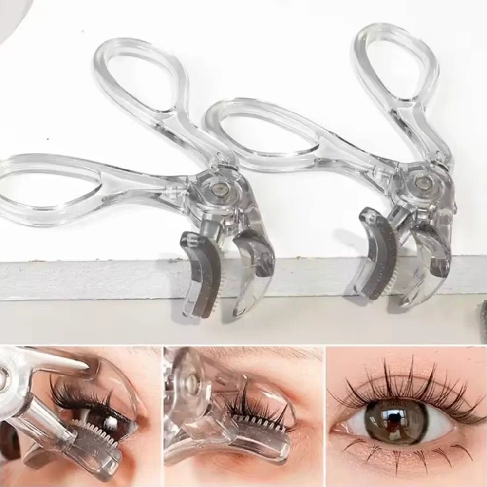Dual-Type Eyelash Curler with Comb, Wide & Partial Clip Lash Curler Tool, Natural Curl Long-Lasting Eye Makeup Beauty Tool