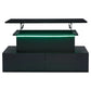 High‑Gloss Black Coffee Table 90×55×41cm, App‑Controlled RGB LED Light, Handle‑Less Click‑to‑Open Drawers, Silent‑Glide Extendable Top with Hidden Storage, Particle Board Multi‑Function Living Room Table Max L