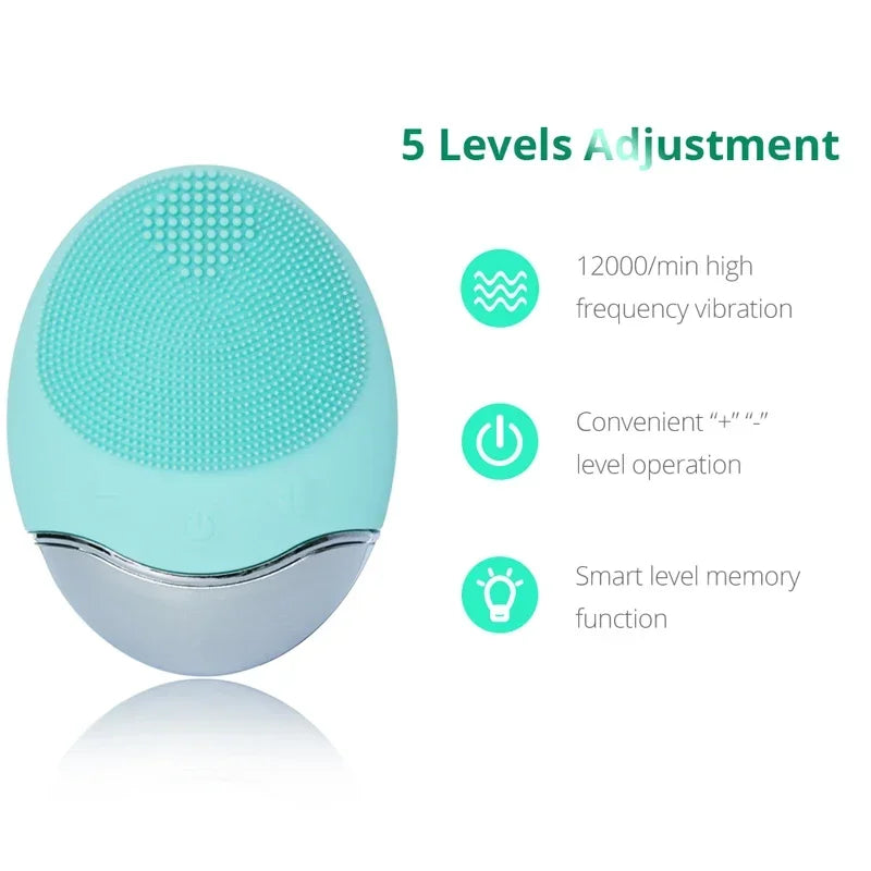Electric Facial Cleansing Brush Massage Spa Skin Instrument Pore Cleaner Meter Cleaning Cleanser Tools