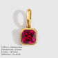 EMANCO Stainless Steel Classic Octagon Birthstone Charms 14K Gold Plated Pendant For DIY Jewelry Making Necklace