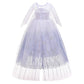 Birthday Kid Girls Cosplay White Elsa Mesh Costumes Snow Queen Elsa Princess Long Dress Halloween Party Carnival Clothes Vestido