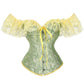 Lace Sleeves Off Shoulder Floral Overbust Corset Princess Elegant Corsets Victorian Women Sexy Bustier Showgirl Party Costume