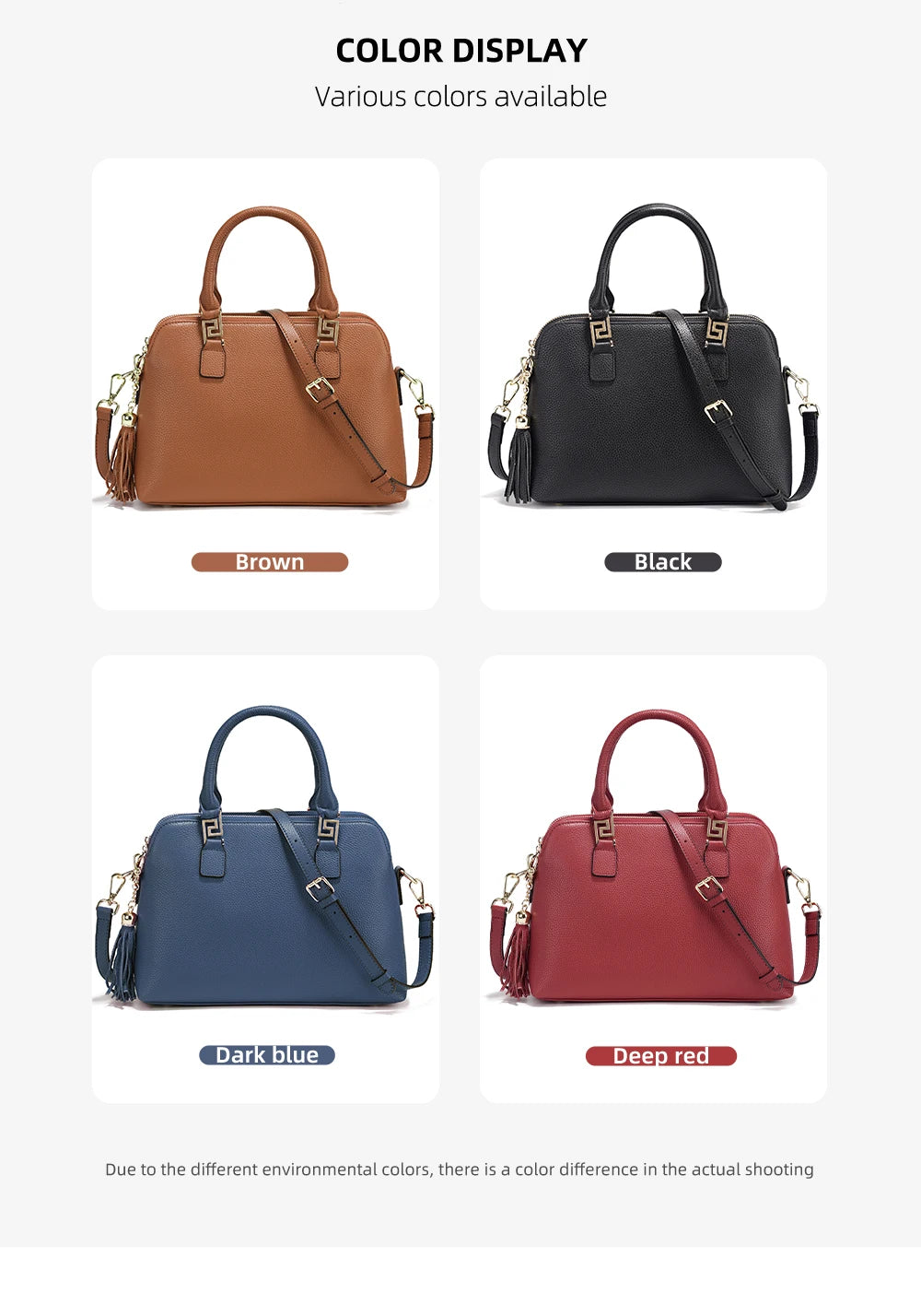 Zency 2025 Winter Women 100% Genuine Leather Shoulder Bag Ladies Crossbody Bag Elegant Tassel Top Handle Bag For Commuters Purse