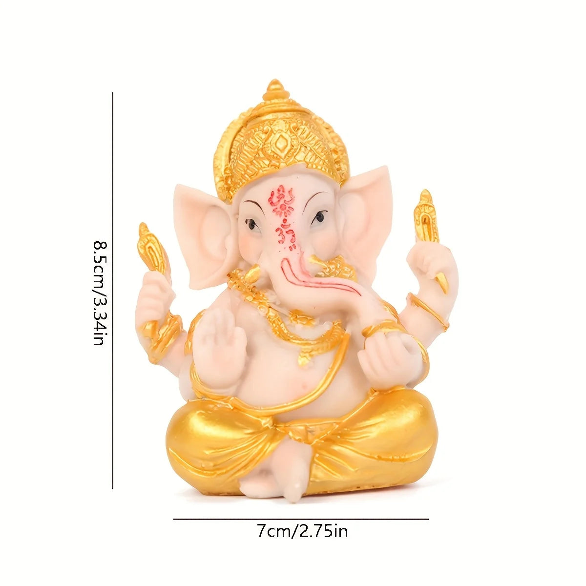 1pc Creative Thai Ganesha Figurine - Resin Elephant God Statue - Tabletop Ornament | Elephant Deity | Detailed Artistry