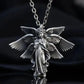 Vintage Gothic Skull Jesus Cross Pendant Necklace Catholic Jewelry for Men Punk Religious Amulet Necklace