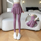Women Fake Two Pieces Leggings Seamless Fitness Leggings High Waist with Pocket Elastic Slim Fashion Hip Liftting Yoga Pants