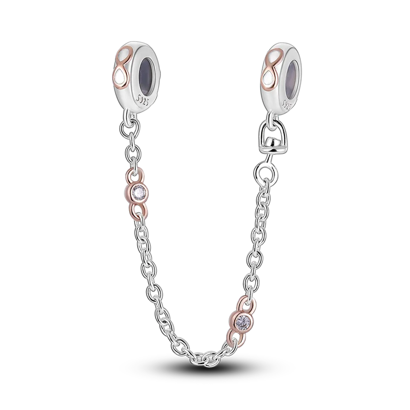 Silver Clasp 925 Sterling Silver CZ Pave Clip Charms Daisy Beads Stopper Safety Chain Fit Original Bangle Bracelet Jewelry Clips