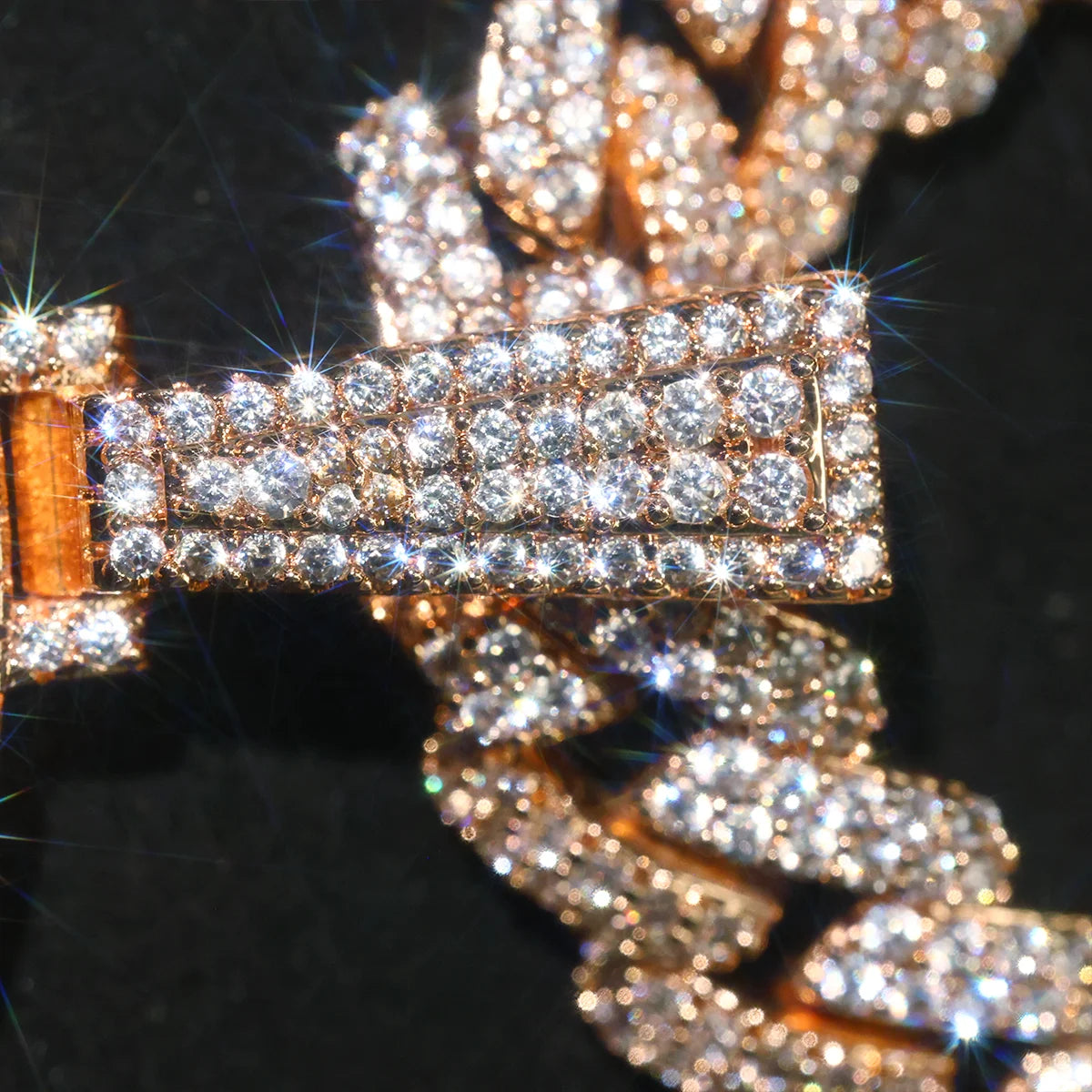 Iced Crescent Mosque Star Pendant Men Hip Hop Charm 18K Rose Gold Plated Full Paved CZ Bling Jewelry Islamic Muslim Religious Moon Cuban Link Chain Accessories Shiny Faith Statement For Rappers Club Urban Street Daily Fashion