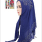 Muslim Square Scarf Women Fashion Rhinestone Hijab Arab Headwrap Turban Headband Pearl Chiffon Islamic Headscarf  Free Pin