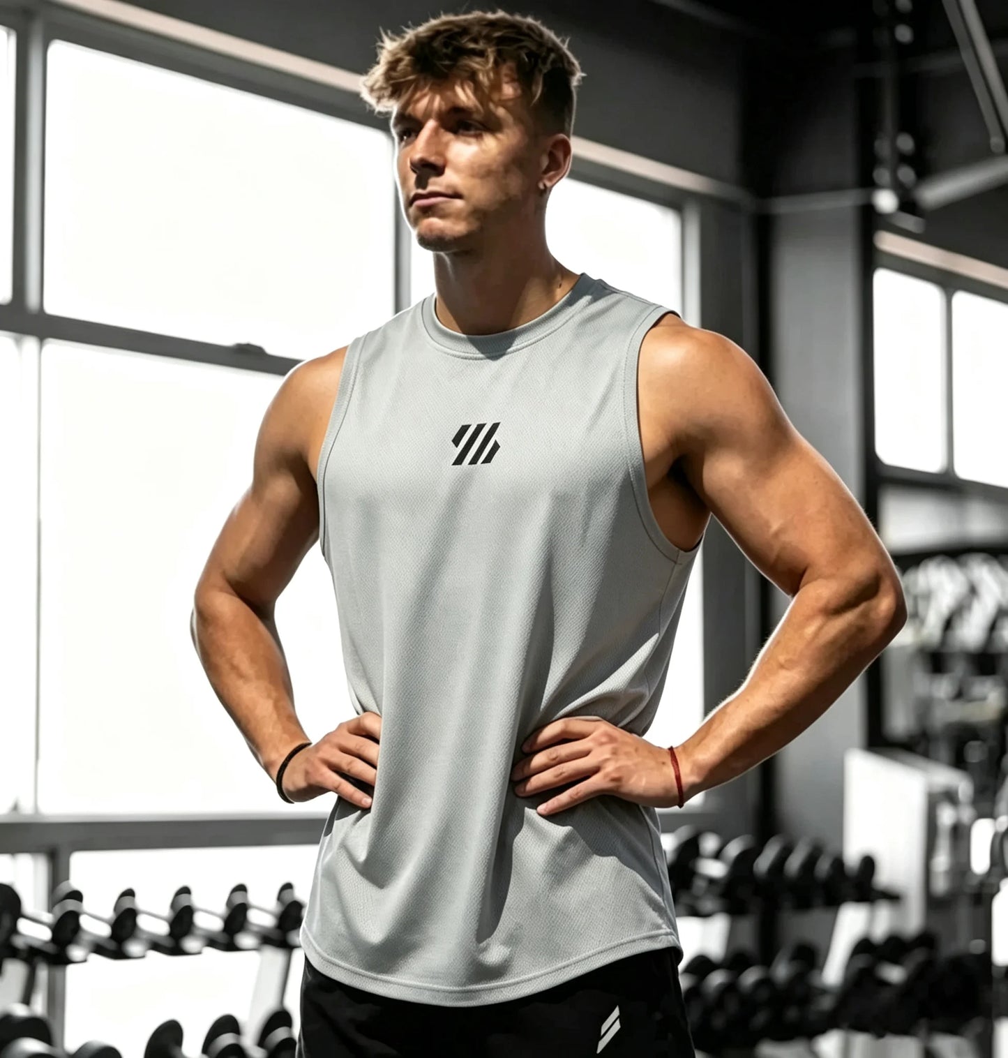 Sleeveless T-shirt Men Quick-drying Fitness Bodybuilding Shirt Male Fashion Basketball Vest Mesh Breathable Summer Gym Tank Men