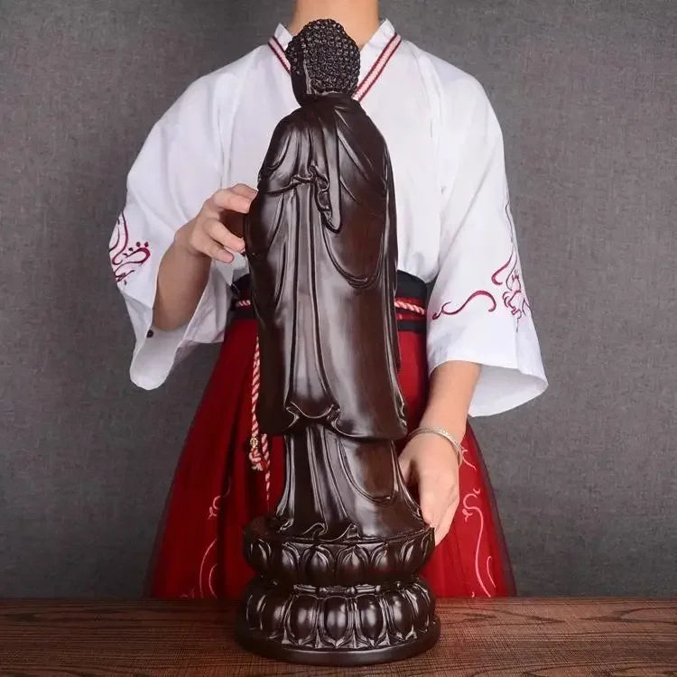 Rosewood Standing Buddha Statue Ornament Festival Workmanship Gift Family Worship Statue Wood Sculpture Handmade Decoration