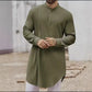 Men's Muslim Dress Long-sleeved Clothing 100% Cotton Pullover Kaftan Robe Men Jubba Thobe Pakistan Saudi Arab Caftan Islamic Top