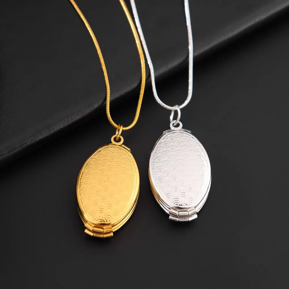 1 Piece of Islamic Allah Quran Photo Frame Men's and Women's Pendant Necklace Can Be Placed Photo Fashion Religious Jewelry Gift