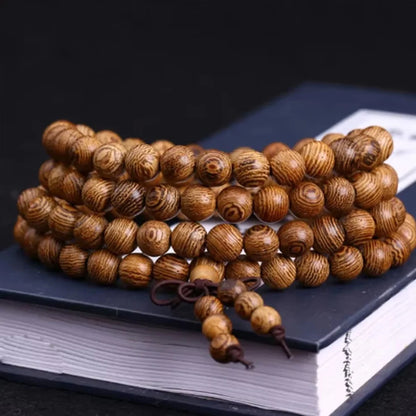 Natural Sandalwood Bracelet Men Buddhist Buddha Meditation Bead Bracelet For Women Prayer 108 Beads Rosary Hanging Decoration