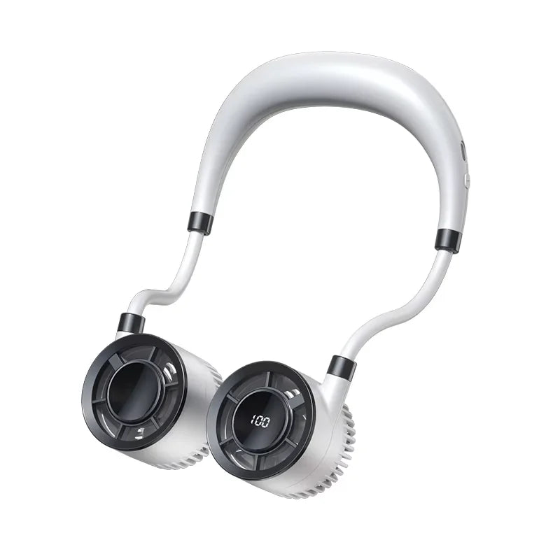 Lenovo Digital Display Neck Fan Rechargeable 5000mAh Portable Wearable Cooling Air Cooler USB Fan Outdoor Sports Travel