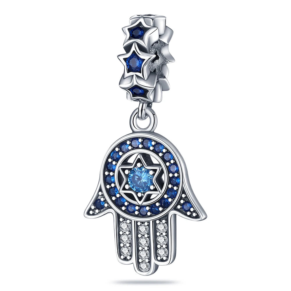 Hot Sales 925 Sterling Silver Charms Beads Devil's Eye Fatima's Hand Cross Beads Fit Original Bracelet Women DIY Jewelry Gifts