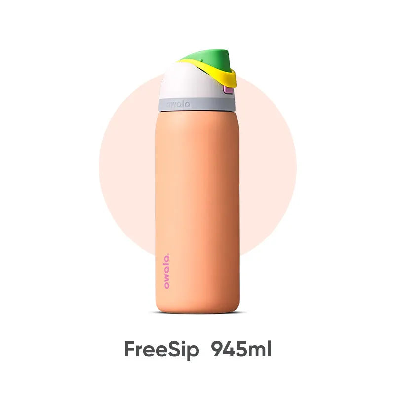 Owala Freesip insulated cup, straw, stainless steel insulated water cup, large capacity portable outdoor insulated kettle 32oz