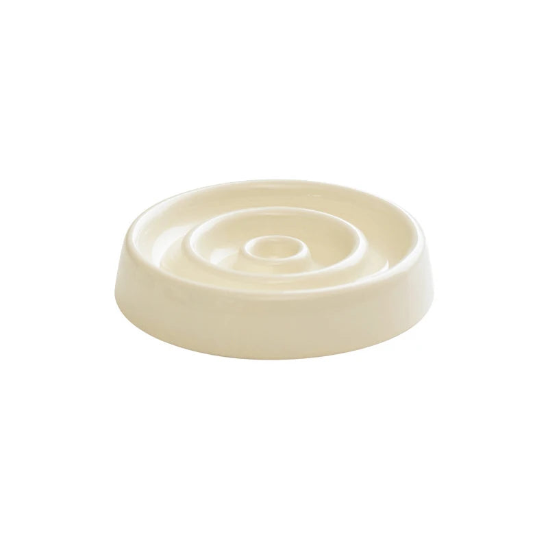 Pet Ceramic Slow Feeder Bowl Anti-Gulping Cat Food Dish Bowls Puppy Dogs Slow Feeding Supplies