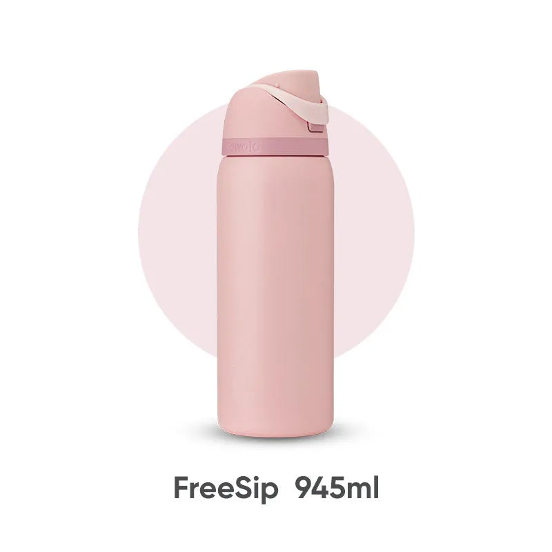 Owala Freesip insulated cup, straw, stainless steel insulated water cup, large capacity portable outdoor insulated kettle 32oz