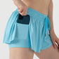 2 in 1 Flowy Sports Shorts Women Running Short Butterfly Tennis Skirt with Pockets Gym Yoga Athletic Biker Spandex Skirts Summer