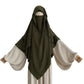 Cape Khimar with Niqab Straps Jazz Crepe Triangle Islamic Muslim Women Wholesale Ramadan Tie Back Prayer Hijab