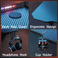 FRODROVIA Ergonomic Gaming Desk with RGB LED Lights Carbon-Fiber Surface PC Workstation Table with Headphone Hook And Cup Holder