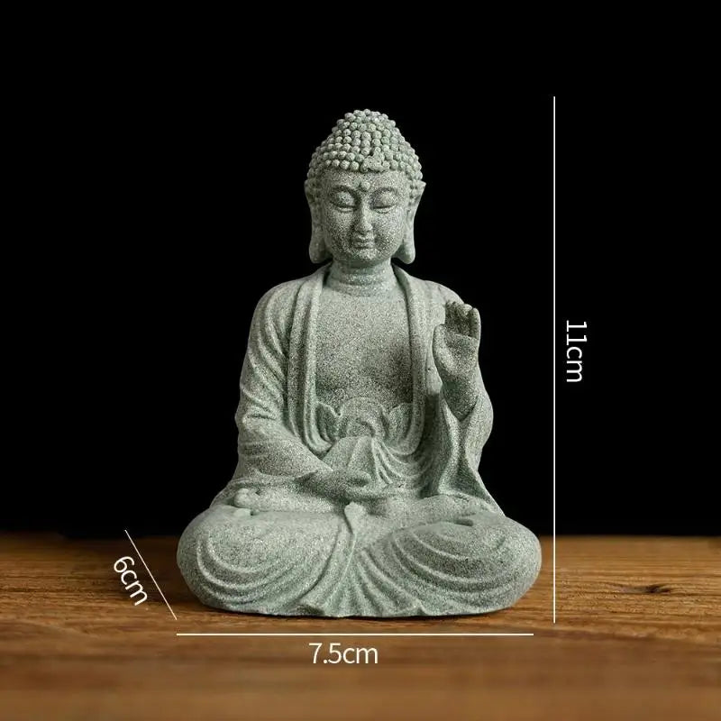 ♥Buddha Statue Set – Sandstone Finish, Various Poses, Zen Home Decor for Meditation & Spiritual Space