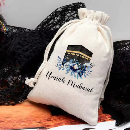 5pcs Kaaba Umrah Mubarak Gift Bags Muslim Islamic Ramadan Kareem Eid Decoration Hajj Congratulation Keepsake Celebration Present