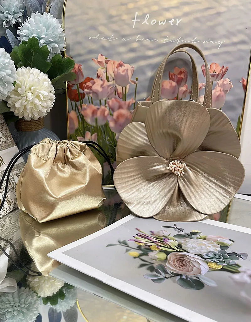 Fashion Flower Petals Evening Bag Purse Clutch Bag Crossbody Prom Women Luxury Wedding Party Crossbody Day Bag