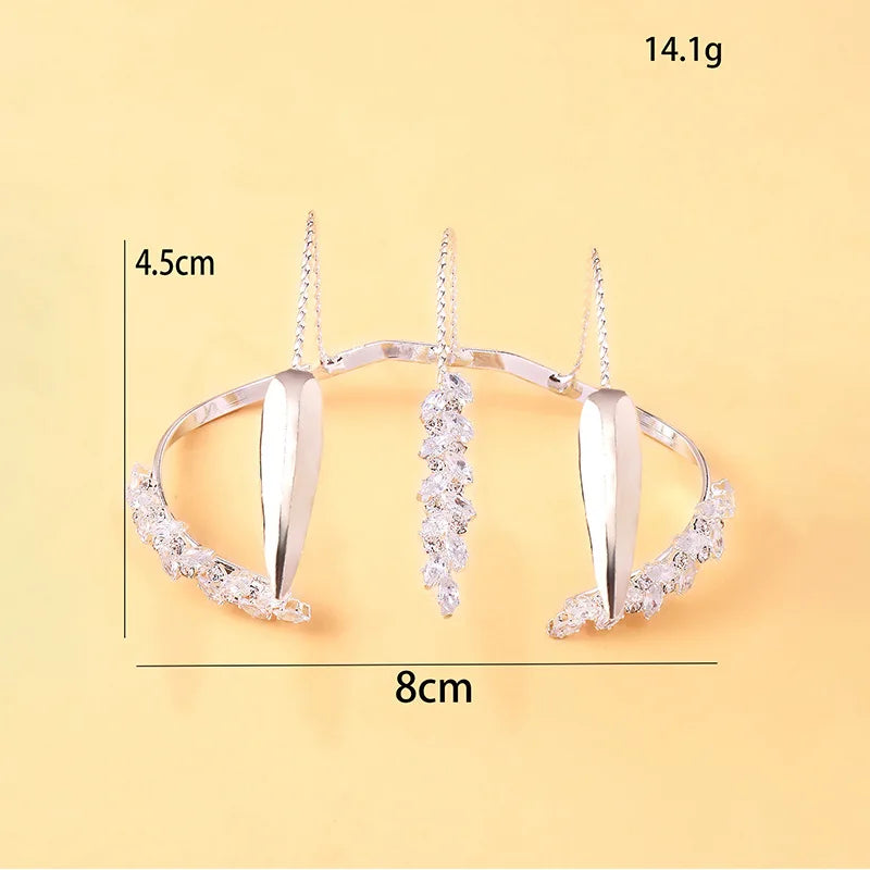 Adjustable Geometric Toothed Zircon Bracelet Women's Fashion Jewelry Personality Open Hand Accessory LADYMEE Brand
