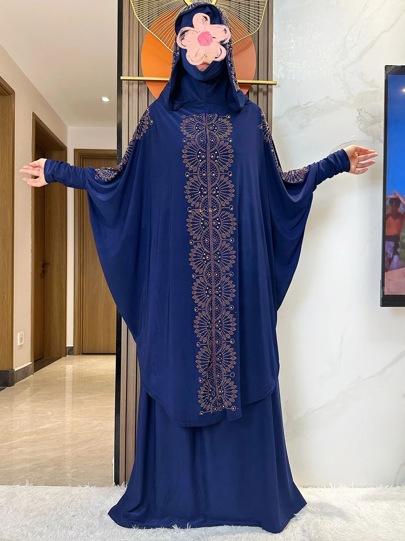 New Two Piece Set Solid Jilbab Prayer Muslim Abaya Set Women Prayer Garment Dress Hijab Long Khimar Skirt Sets Islamic Ramadan