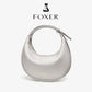 FOXER Brand PU Leather Women's Shoulder Bag Fashion Female Underarm Hobo Bag Crescent Half-moon Bag Travel Small Crossbody Bag
