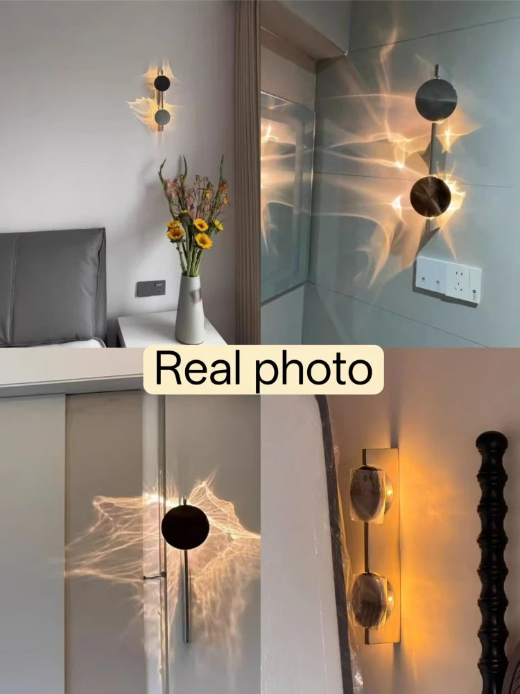 Creative Art Corrugated LED USB Rc and Wiring Wall Lamps Bedroom Bedside Shadow  Sconces Aisle Porch Corridor Atmosphere  Light