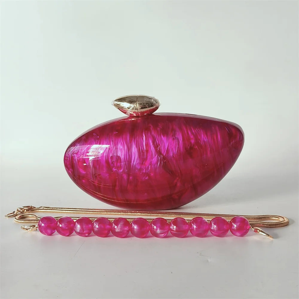 Shell Brand Pearl Brown Marble Acrylic Box Clutches Evening Bag Wedding Party  Female Mini Purse Evening Female Bridal Handbag