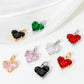 1 Piece Sweet Copper Valentine's Day Charms Gold Color Heart Cubic Zirconia Pendants For DIY Necklace Jewelry Making 20mm x 14mm