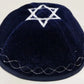 VELVET JEWISH YARMULKE KIPPAH WITH STAR EMBROIDERED