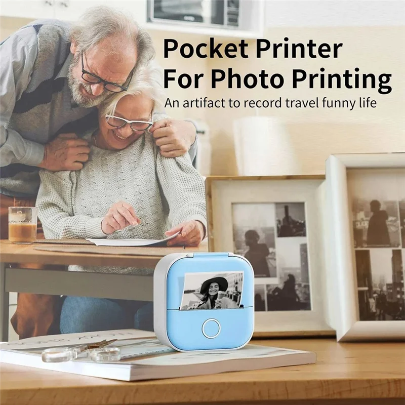 ABBN-Portable Mini Thermal Label Printer Home Photo Printer Student Wrong Question Printer Mini Label Printer Price Tag Durable