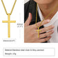 Vnox Cross Necklace for Men Women, Silver Color Plain Alloy Metal Cross Pendant Collar with Stainless Steel Box Chain