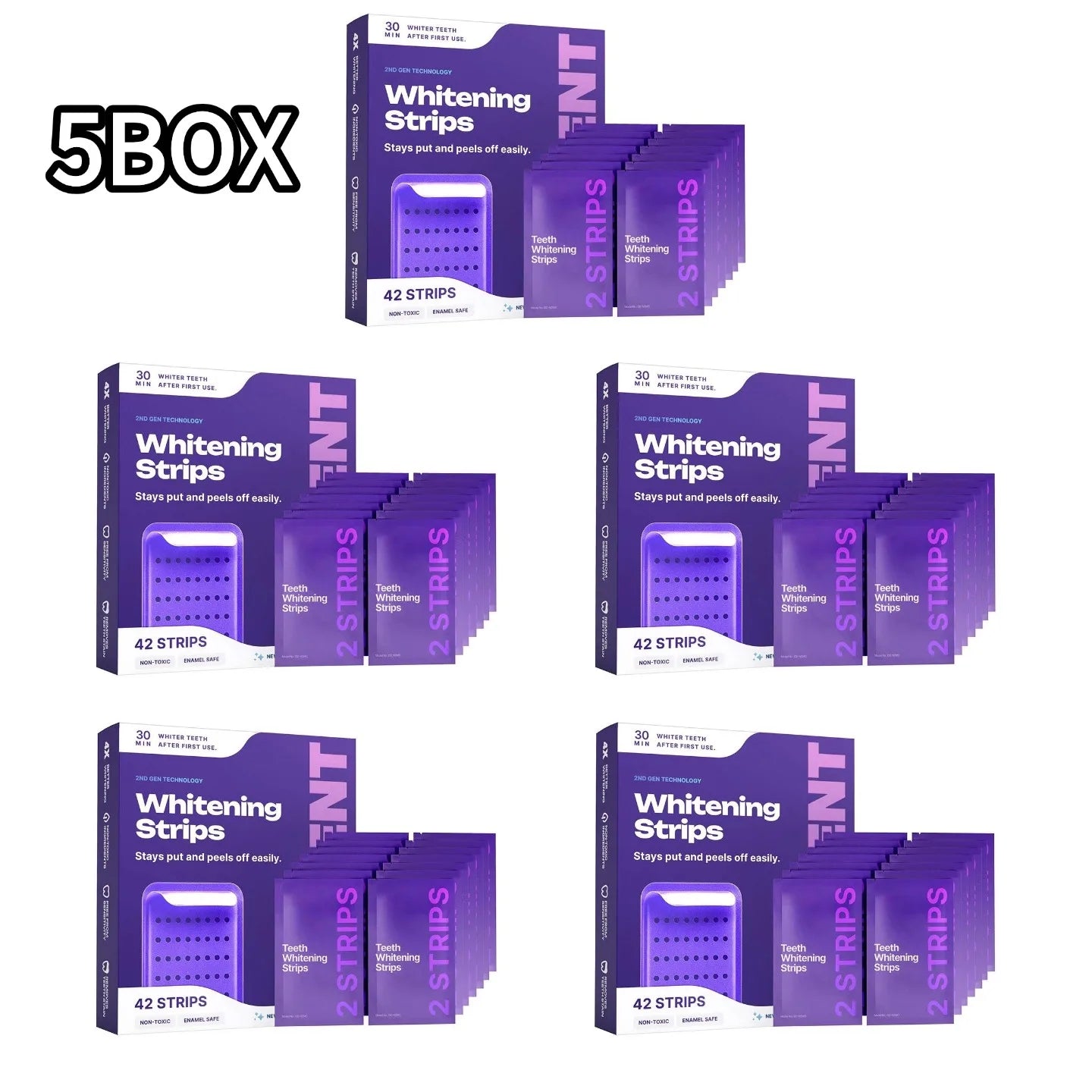 1/3/5BOX Purple Dental Care Strips Oral Hygiene Formula Teeth Cleaning Whitening Strips Stain Removal Treatment Fresh Breath