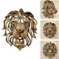Gold Hollow Lion Head Statue Lion Head Shape Powerful Symbolism Lion Head Wall Mounted Resin Art Large Lion Head Sculpture