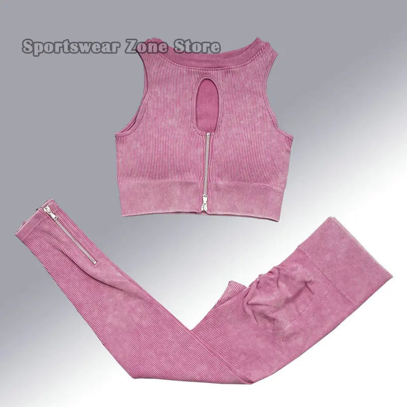 Yoga Suit High Waist Leggings Running Training Tights Sports Outfits Long Sleeve Crop Top Bra Seamless Fitenss Set Fitness Wear