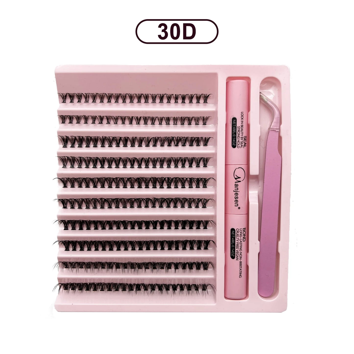 LASHVNNA Lash Clusters Kit With Waterproof Strong Hold DIY Lash Extension Kit Lash Bond And Seal And Eyelash Tweezers Makeup