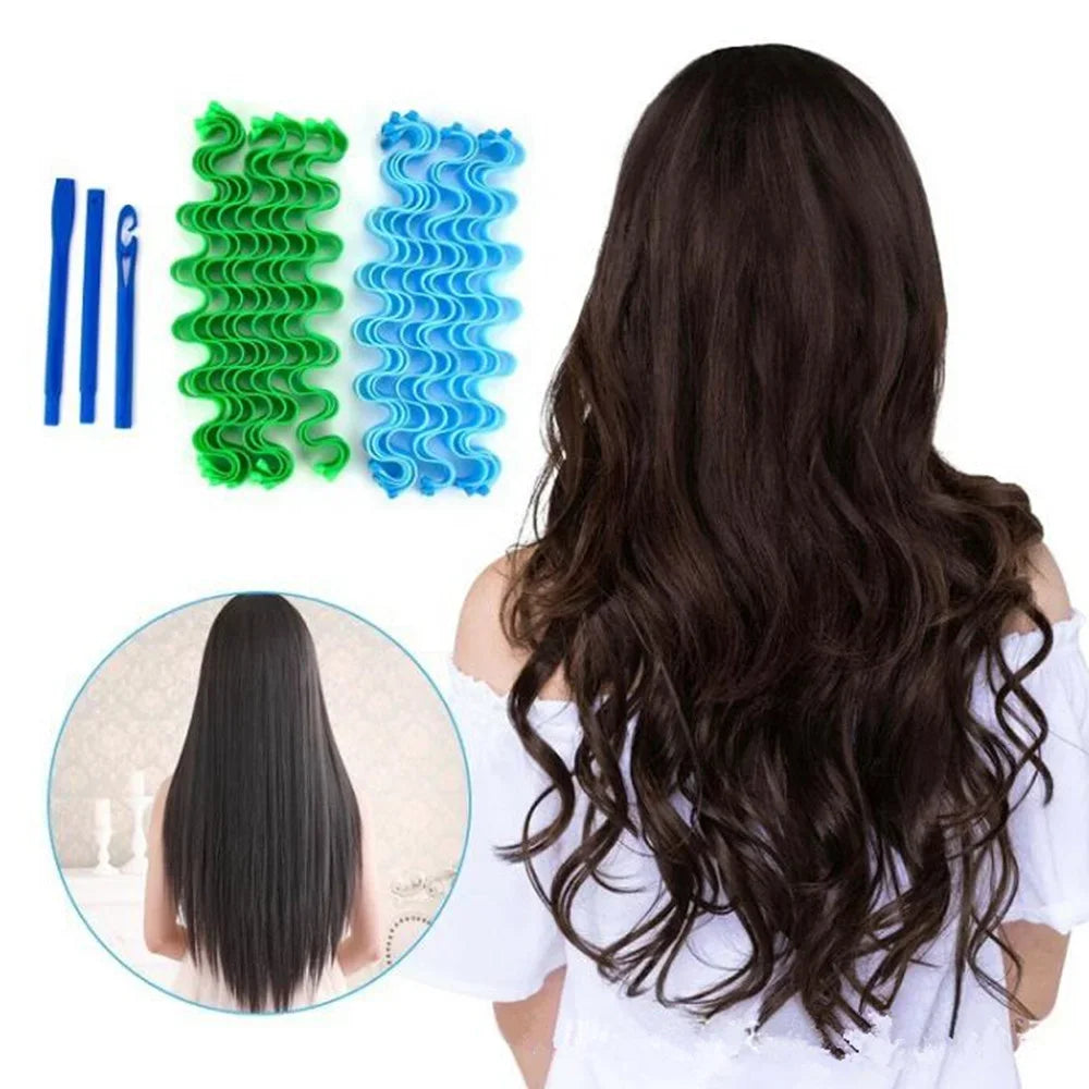 12pcs Heatless Hair Curler No Heat Hair Rollers Soft Curls Curling Rod Roller Sticks Perm Rods Wave Formers Hair Styling Tools
